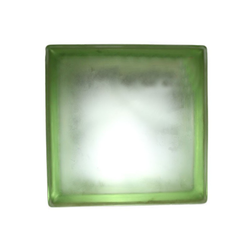 Brique de verre 190x190x80mm cloudy vert OPAQUE