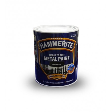 Peinture anticorosion Hammerite smooth noir 1L