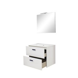 Meuble pack Victoria basic 700 blanc (meuble+miroir+vasque+s