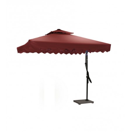 Parasol déporté 2.5x2.5m rouge -  - meilleure qualité