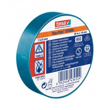 Isolant électrique bleu 20mx19mm*