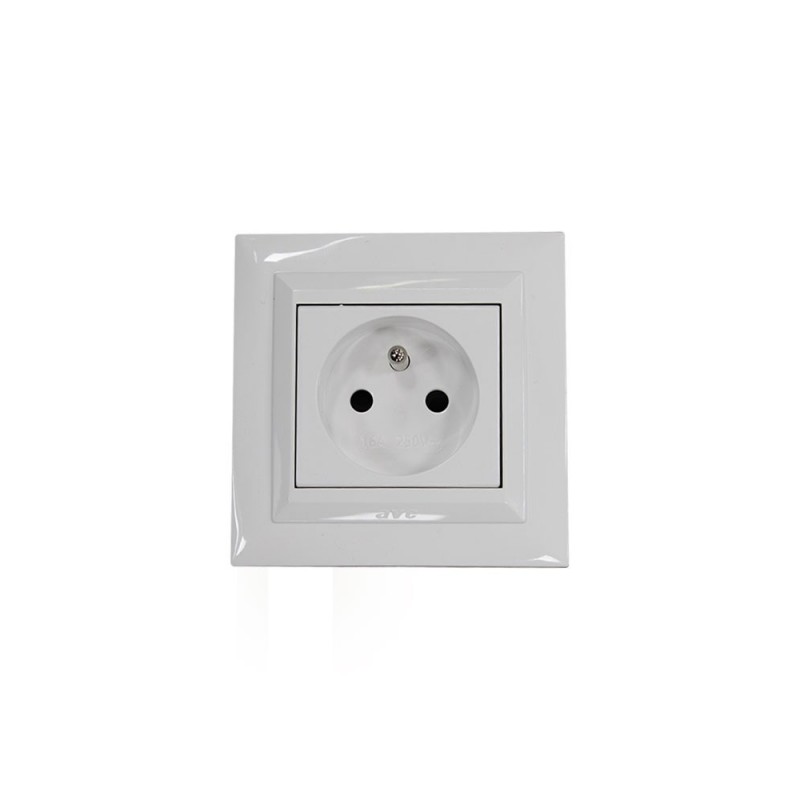 Prise de courant 2P+T Boîte grise complet