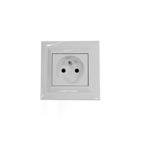 Prise de courant 2P+T Boîte grise complet
