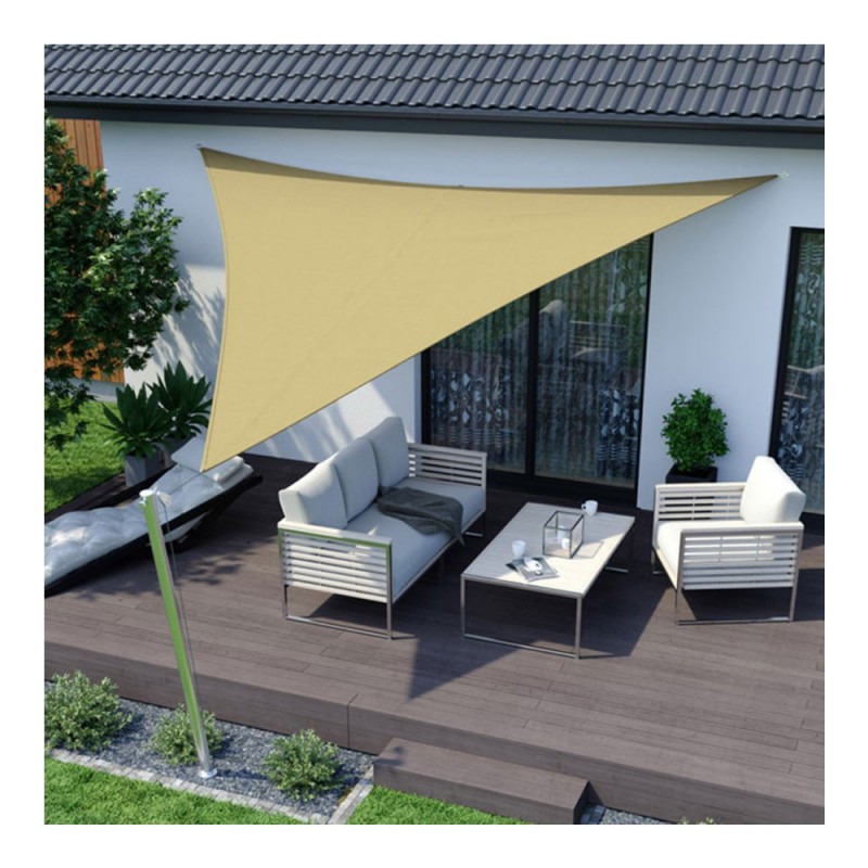 Voile ombrage triangle 3.6x3.6m beige