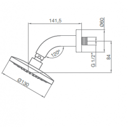 pomme de douche+ bras chromé | Sanifer