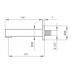 Bec bain cylindrique chrome* | Sanifer