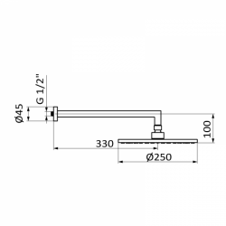 Douche de tête plot 25+bras minimal 33*  | Sanifer