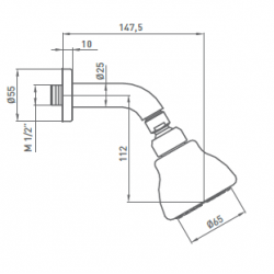 pomme de doucheeasy+bras harry chromé | Sanifer