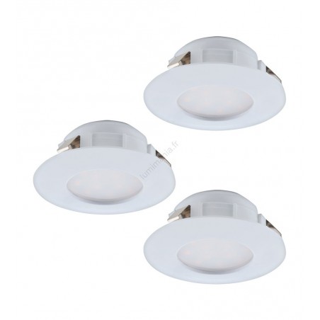 Spot encastré PINEDA blanc Led 6w IP44 x3