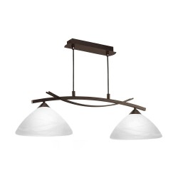 Suspension acier-verre marron 2XE27 VINOVO l770 h1100