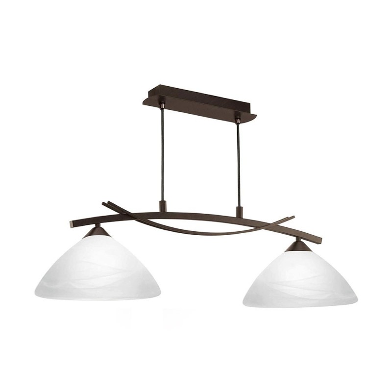 Suspension acier-verre marron 2XE27 VINOVO l770 h1100