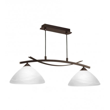 Suspension acier-verre marron 2XE27 VINOVO l770 h1100