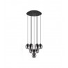 Suspension en verre noir Ariscani 10 lampes E27 x 40w d655xh1700
