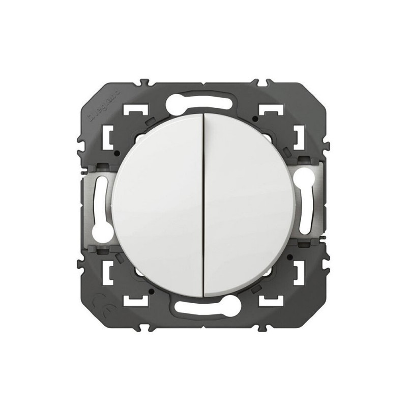 Double interrupteur va-et-vient Dooxie blanc