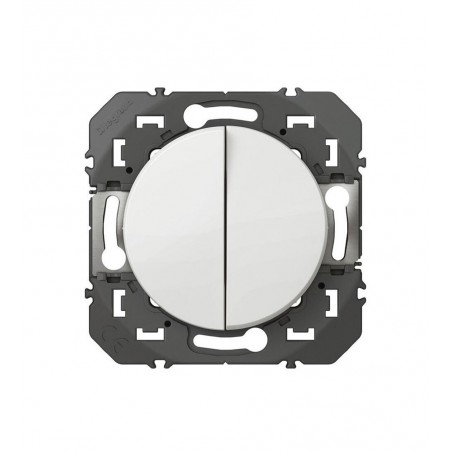 Double interrupteur va-et-vient Dooxie blanc