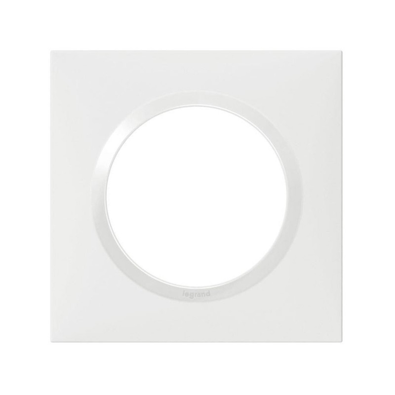 Plaque carrée Dooxie 1 poste finition blanc