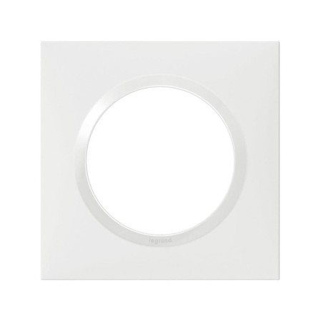 Plaque carrée Dooxie 1 poste finition blanc