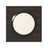 Plaque carrée 1 poste effet bois ébène Dooxie