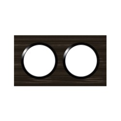 Plaque 2 postes style bois Ebene Dooxie