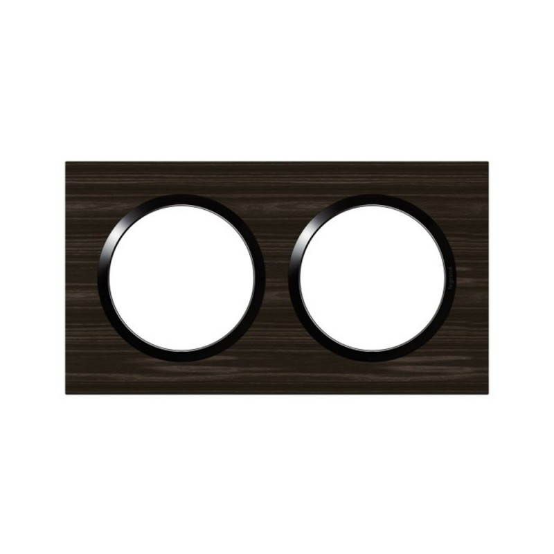 Plaque 2 postes style bois Ebene Dooxie
