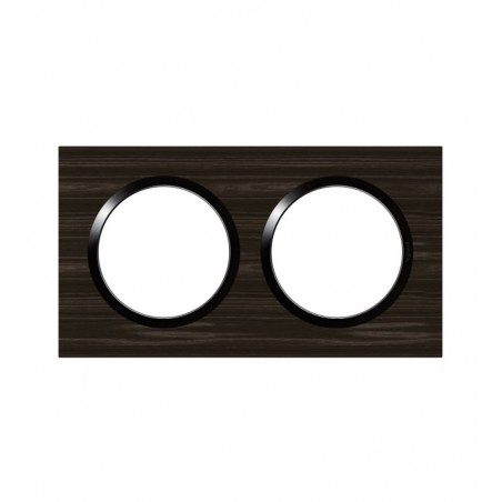Plaque 2 postes style bois Ebene Dooxie