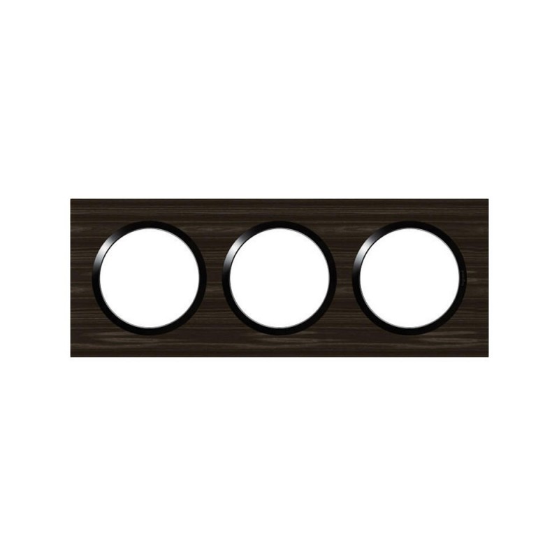 Plaque 3 postes style bois Ebene Dooxie
