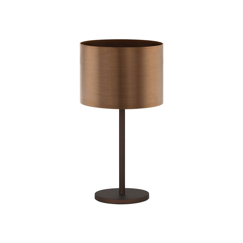 Lampe de table Saganto marron-copper E27 60W d20 h660