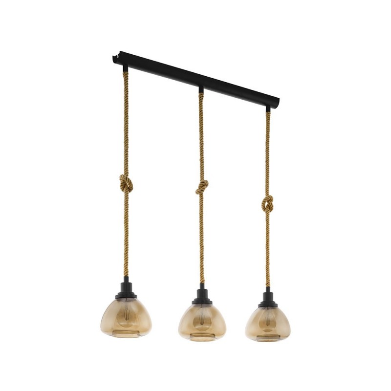 Suspension en acier et verre vaporisé Rampside 28 W E27