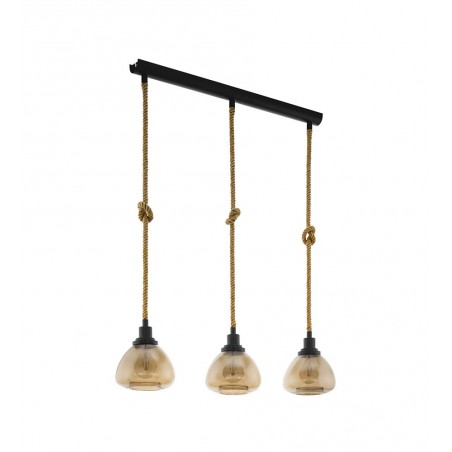 Suspension en acier et verre vaporisé Rampside 28 W E27