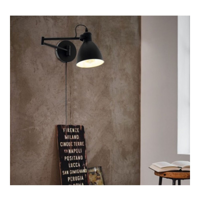 Applique acier noir SAN PERI  E27 60W h210 EGLO |Sanifer