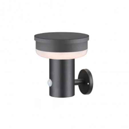 Applique noire à detection D16 H16.5cm 40 Led Blanc ext