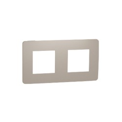 2 gangs Studio frame taupe-white UNICA
