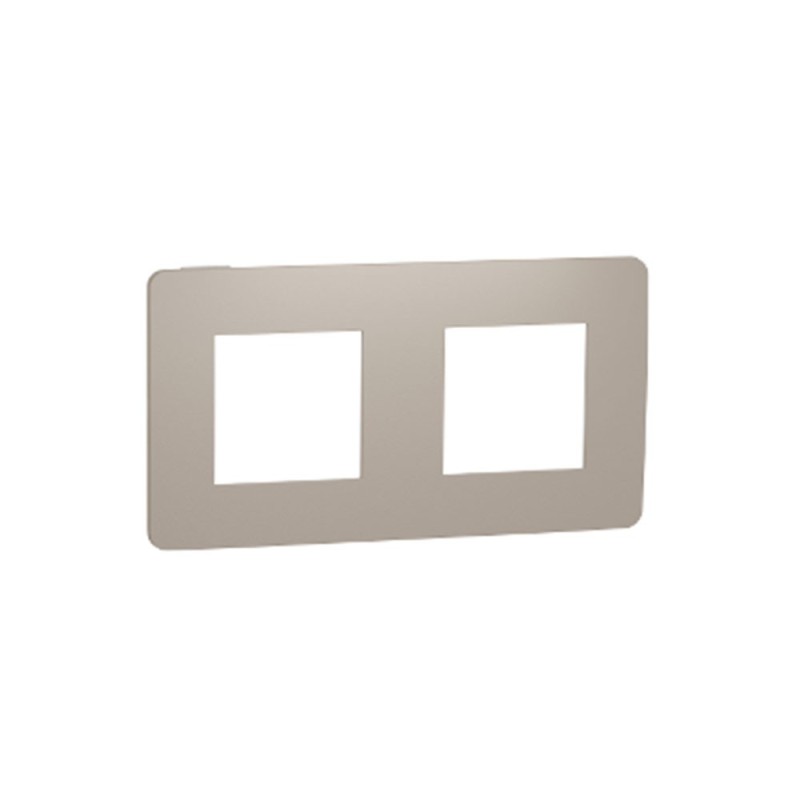 2 gangs Studio frame taupe-white UNICA