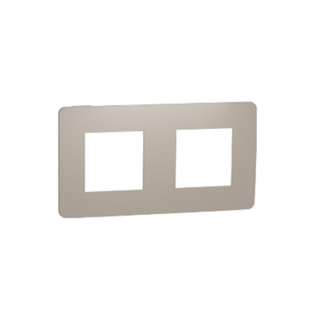 2 gangs Studio frame taupe-white UNICA