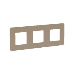 3 gangs Studio frame taupe-white UNICA