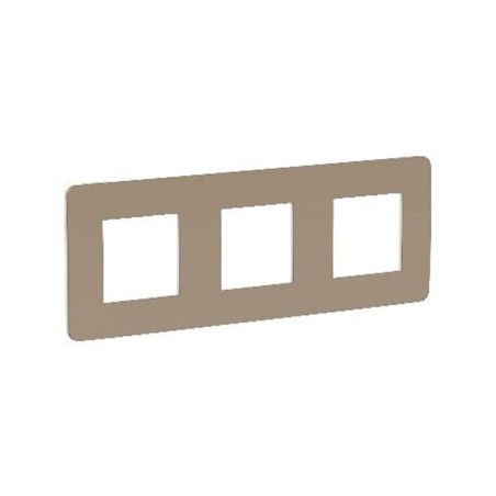 3 gangs Studio frame taupe-white UNICA