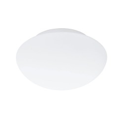 Plafonnier Ella en acier et verre blanc opale 60 W