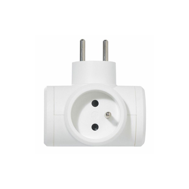 Fiche multiprise 3x2p+t fr laterale blanc