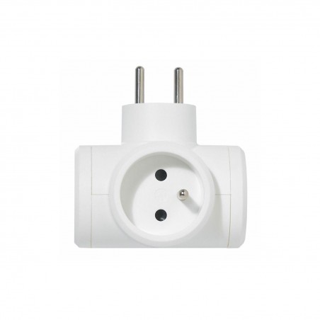 Fiche multiprise 3x2p+t fr laterale blanc