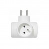 Fiche multiprise 3x2p+t fr laterale blanc