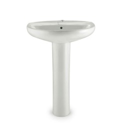 Lavabo blanc à colonne Victoria 650x510 mm