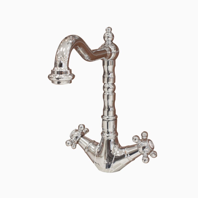 Mélangeur lavabo CLASSIQUE1866 bec rétro Chroméetvidage