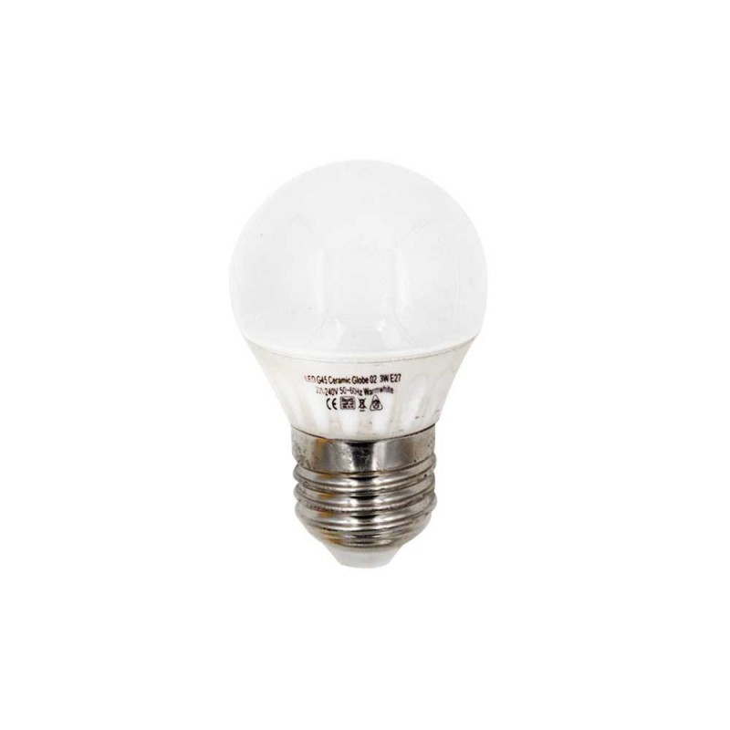 Lampe Led G45 ceramic globe3W E27