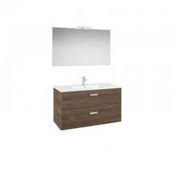 Meuble de salle de bains Adele wengue 80cm avec miroir et mitigeur