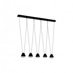 Suspension5*GU10 noir et satiné h1100PALBIETAL1160 220-240v