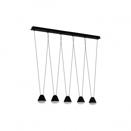 Suspension5*GU10 noir et satiné h1100PALBIETAL1160 220-240v