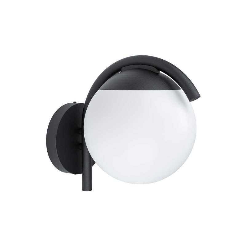 Applique murale PRATA acier-noir E27 28W max h260xl200 IP44