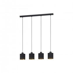 Suspension noir et or tissu 4XE27 ESTEPERRA 40w h1100 L940