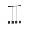 Suspension noir et or tissu 4XE27 ESTEPERRA 40w h1100 L940