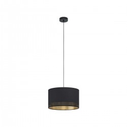 Suspension noir dorée tissu Esteperra E27 40w H1100 D380